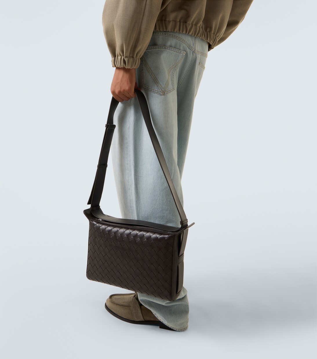 Tribeca Intrecciato leather crossbody bag | Bottega Veneta