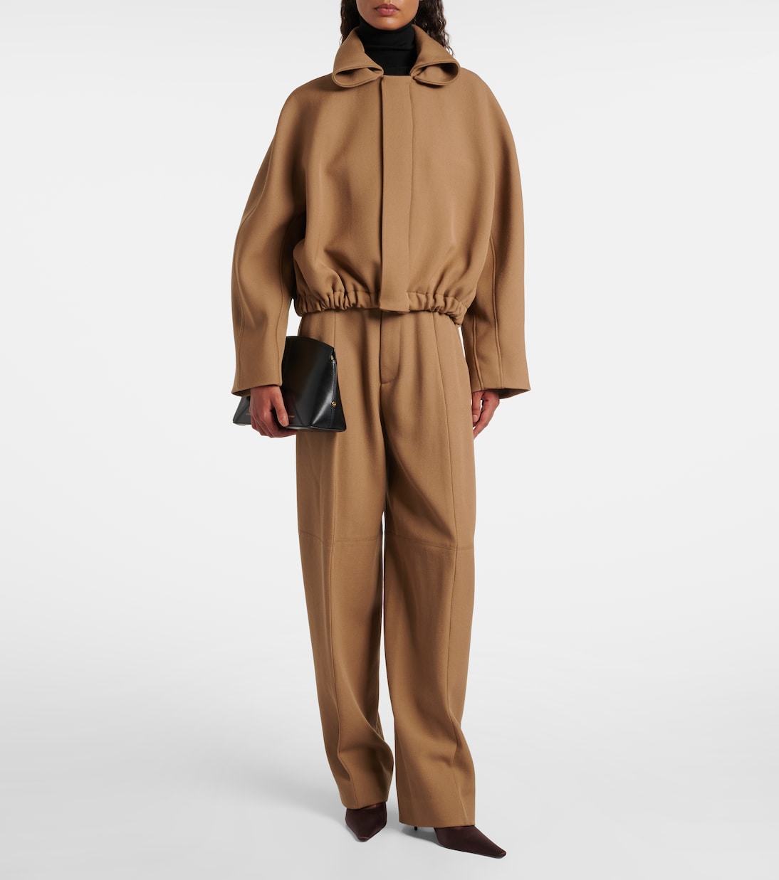 Weite High-Rise-Hose aus Schurwolle | Victoria Beckham