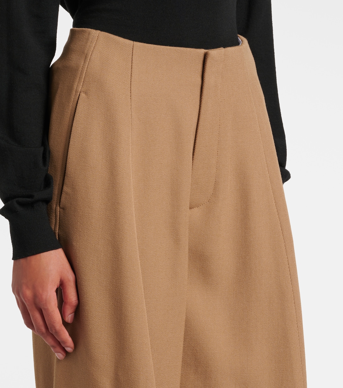 Weite High-Rise-Hose aus Schurwolle | Victoria Beckham