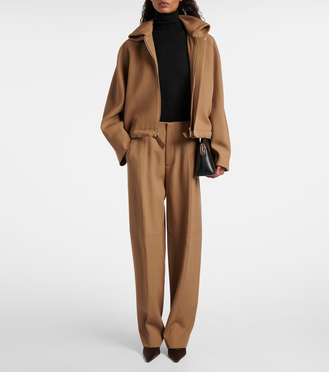 Weite High-Rise-Hose aus Schurwolle | Victoria Beckham