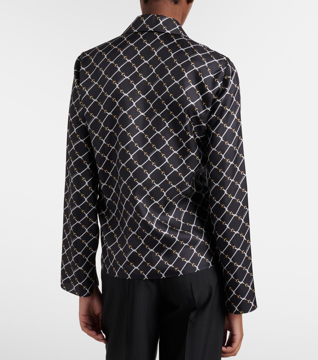 Camisa de sarga de seda con Horsebit | Gucci