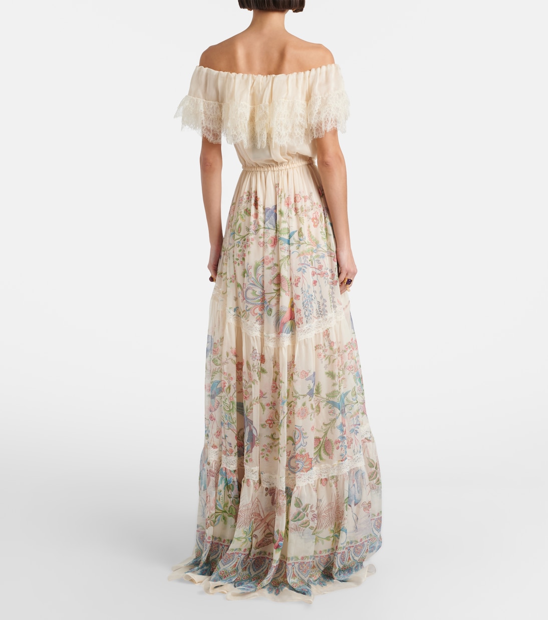Bedrucktes Off-Shoulder-Maxikleid aus Seide | Etro