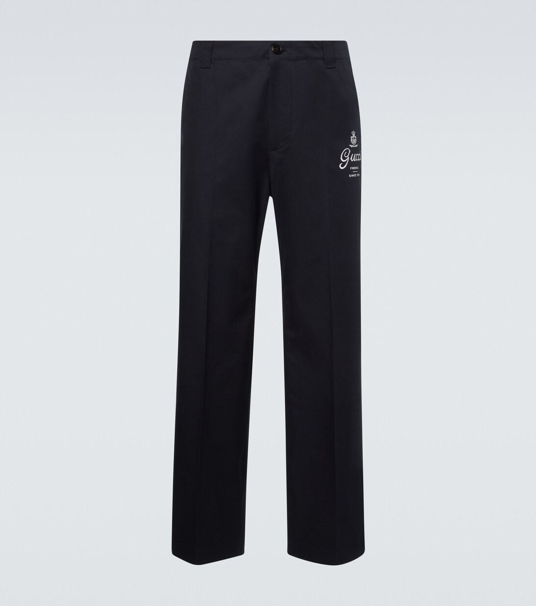 Printed cotton twill straight pants | Gucci