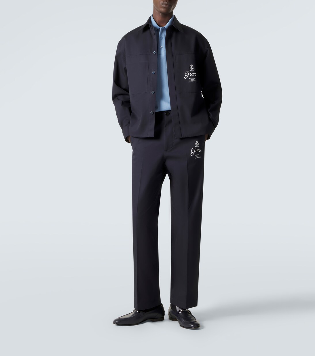 Printed cotton twill straight pants | Gucci