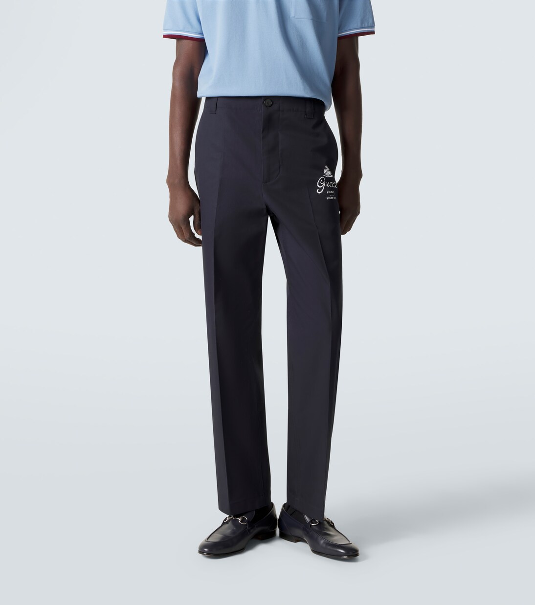 Printed cotton twill straight pants | Gucci