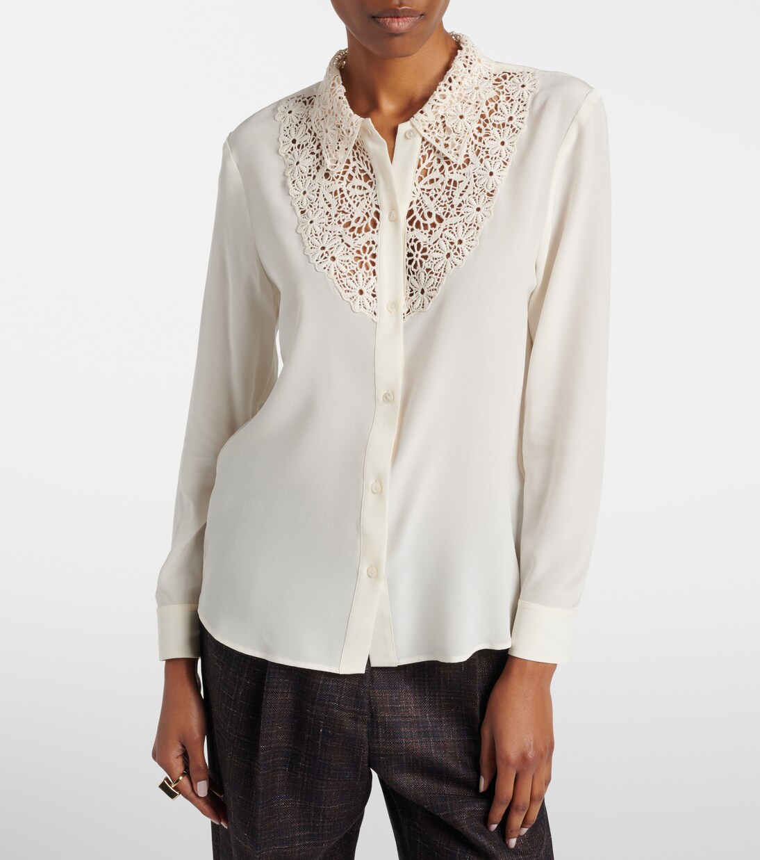 Hemd aus Seide mit Spitze | Nili Lotan