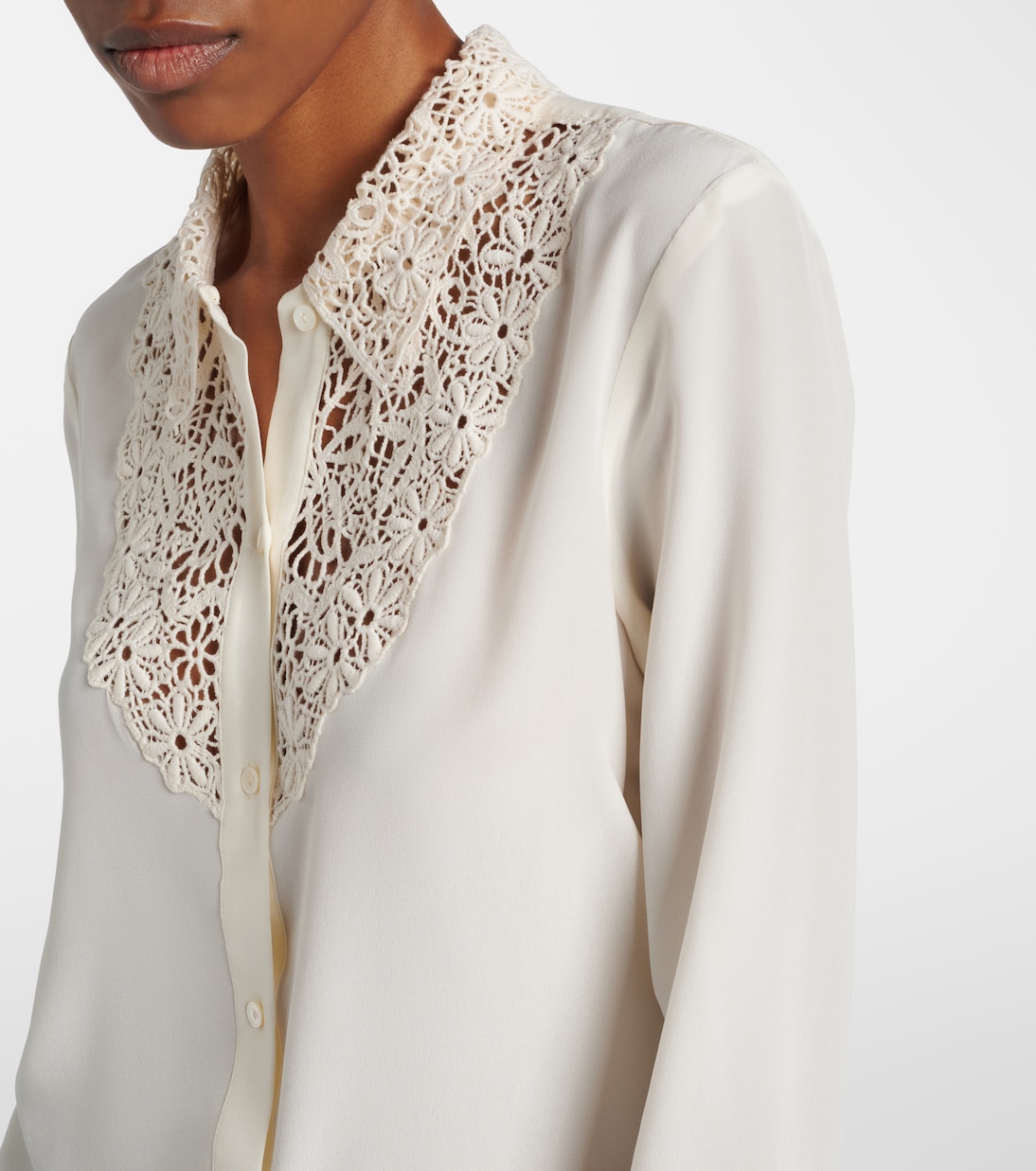 Hemd aus Seide mit Spitze | Nili Lotan