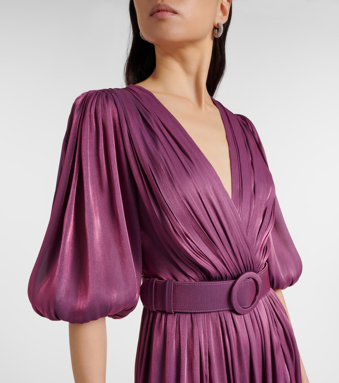 Brennie belted georgette gown | Costarellos