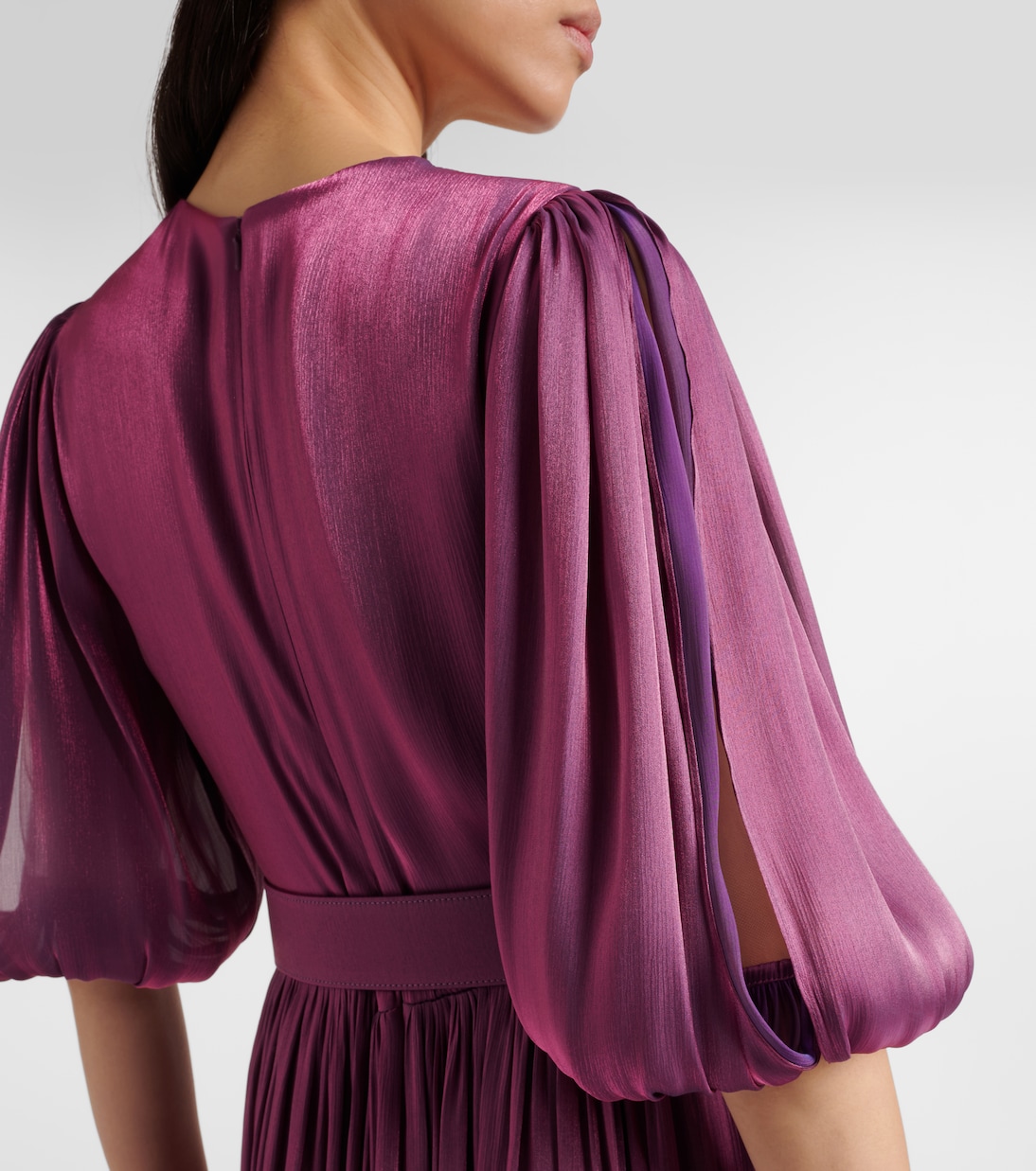 Brennie belted georgette gown | Costarellos