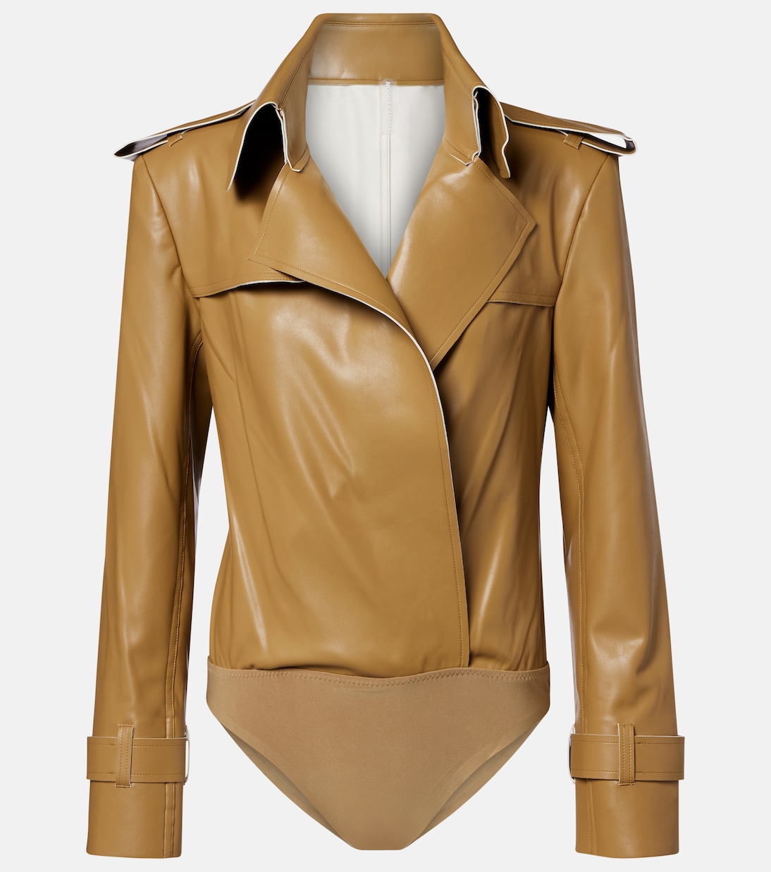 Double-breasted PU bodysuit | Norma Kamali