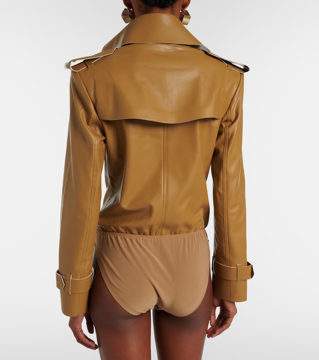 Double-breasted PU bodysuit | Norma Kamali