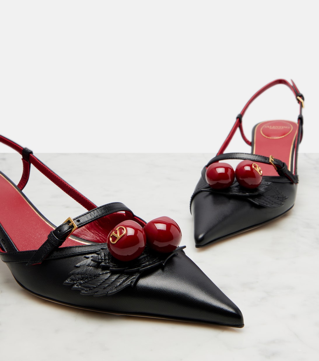 Escarpins slingback Cherryfic 45 en cuir | Valentino Garavani