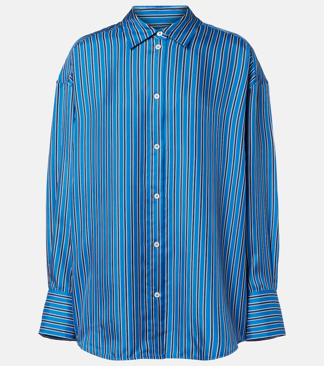 Striped oversized silk shirt | Toteme