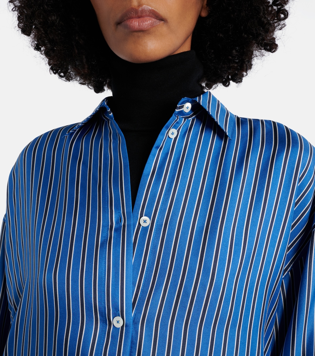 Striped oversized silk shirt | Toteme