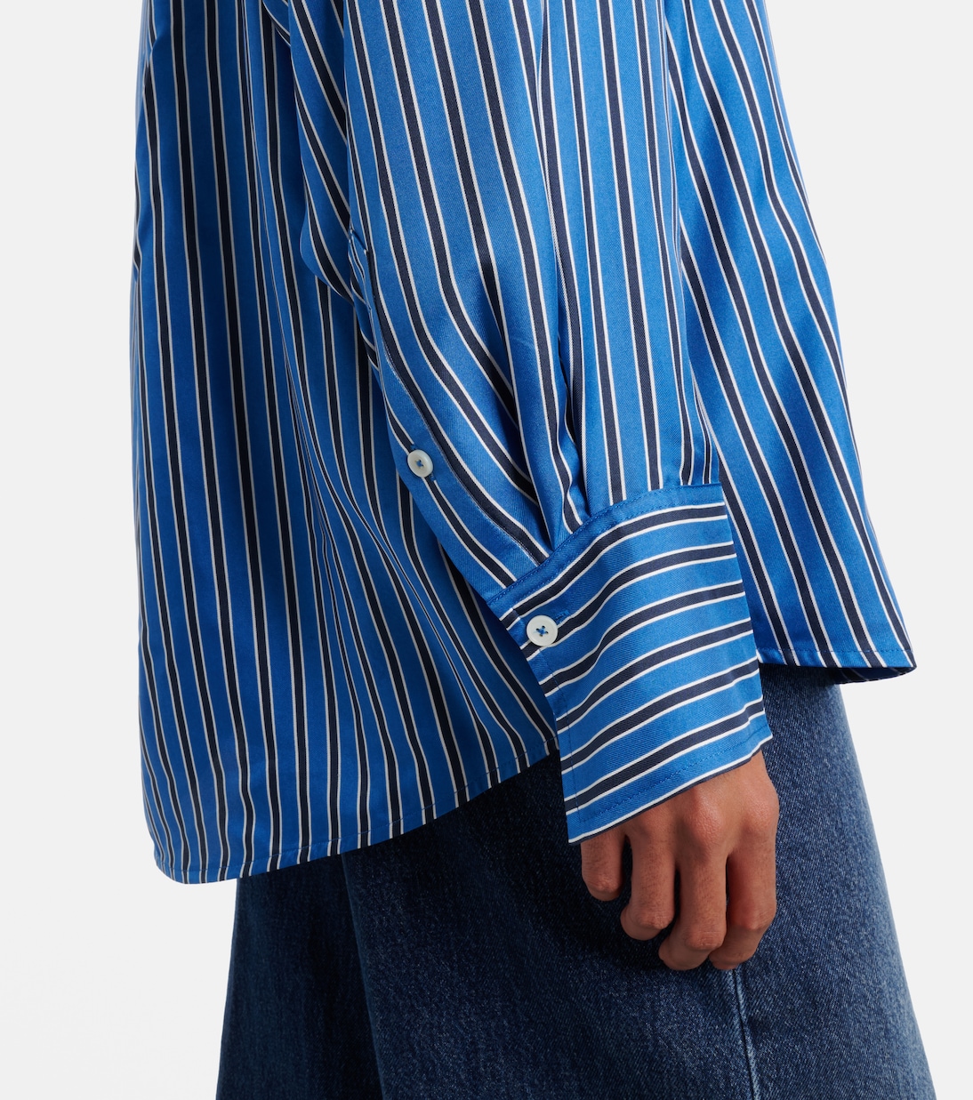 Striped oversized silk shirt | Toteme