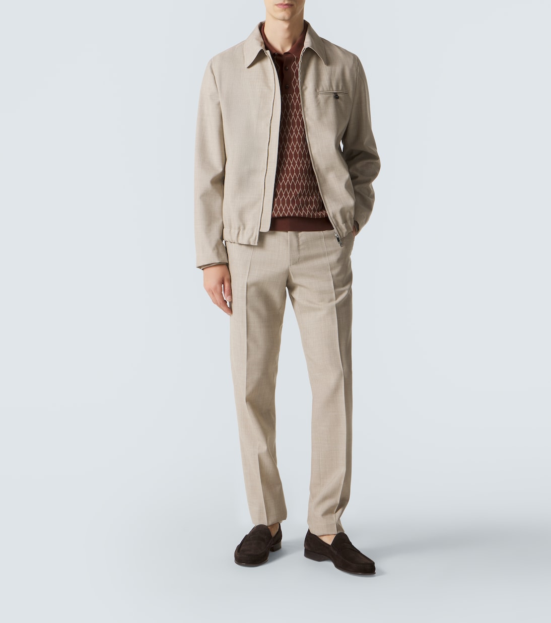 Cotton jacquard polo shirt | Slowear