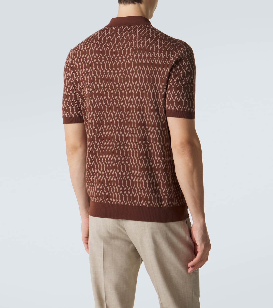 Cotton jacquard polo shirt | Slowear
