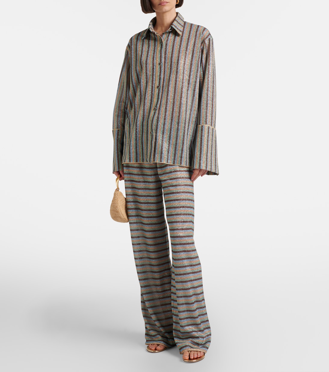 Lumière striped wide-leg pants | Oséree