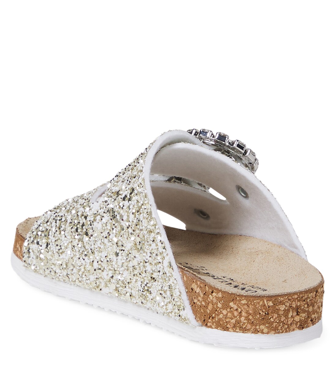 Crystal-embellished glitter sandals  | Monnalisa
