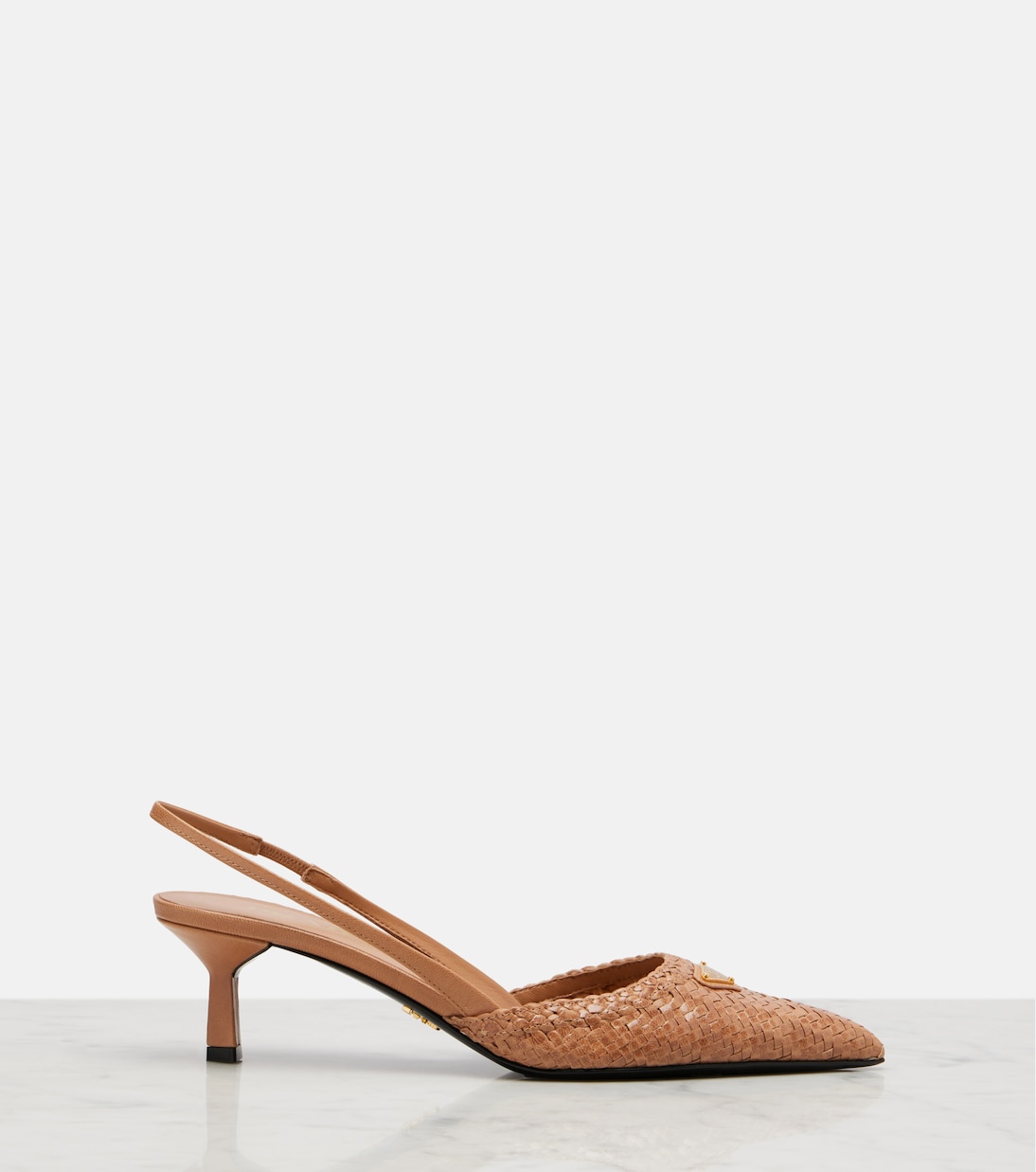 Slingback-Pumps aus Leder | Prada