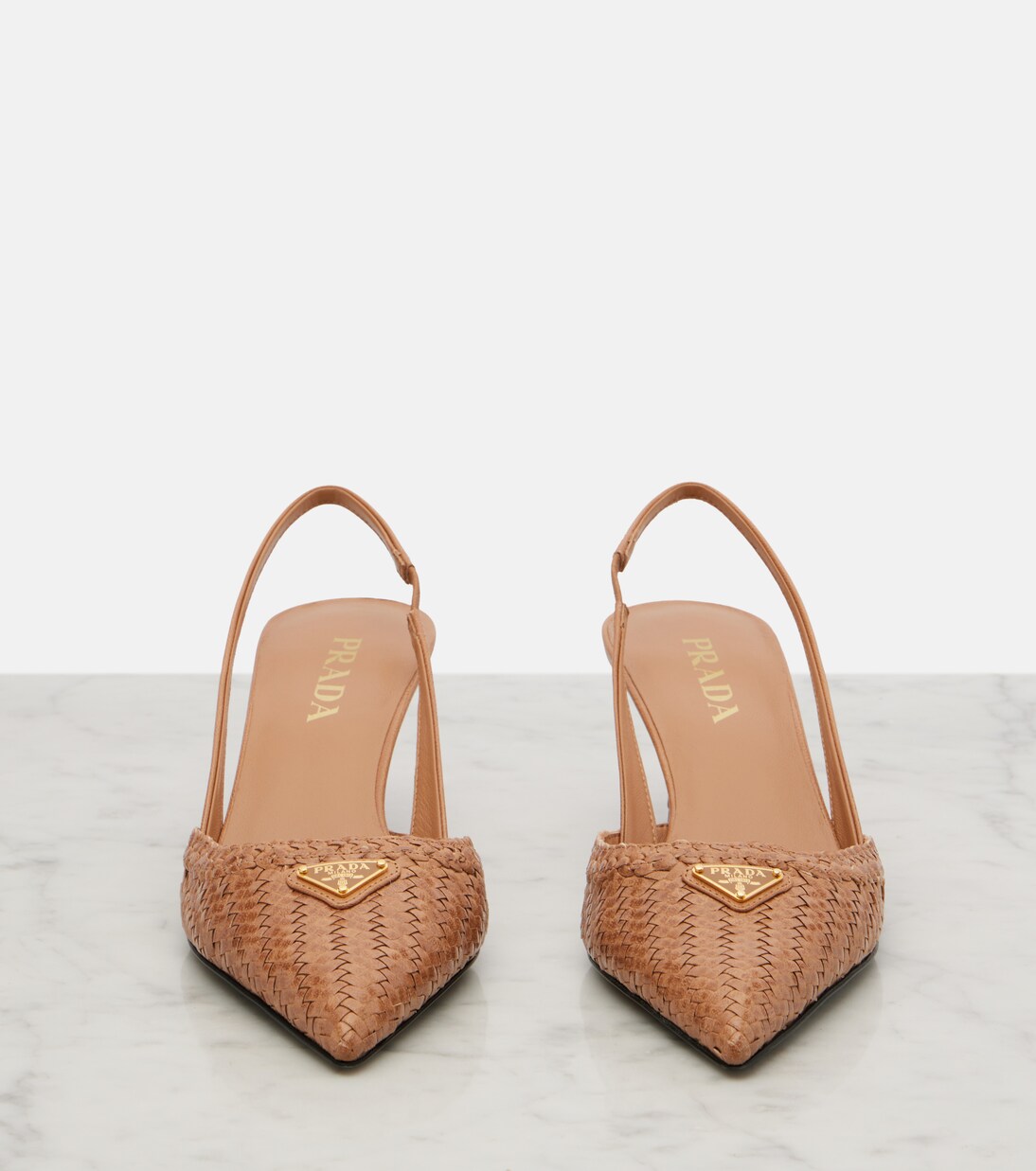 Slingback-Pumps aus Leder | Prada