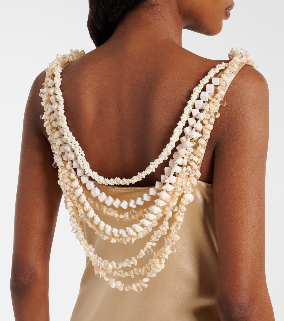 Verziertes Slipdress aus Seidensatin | Balmain