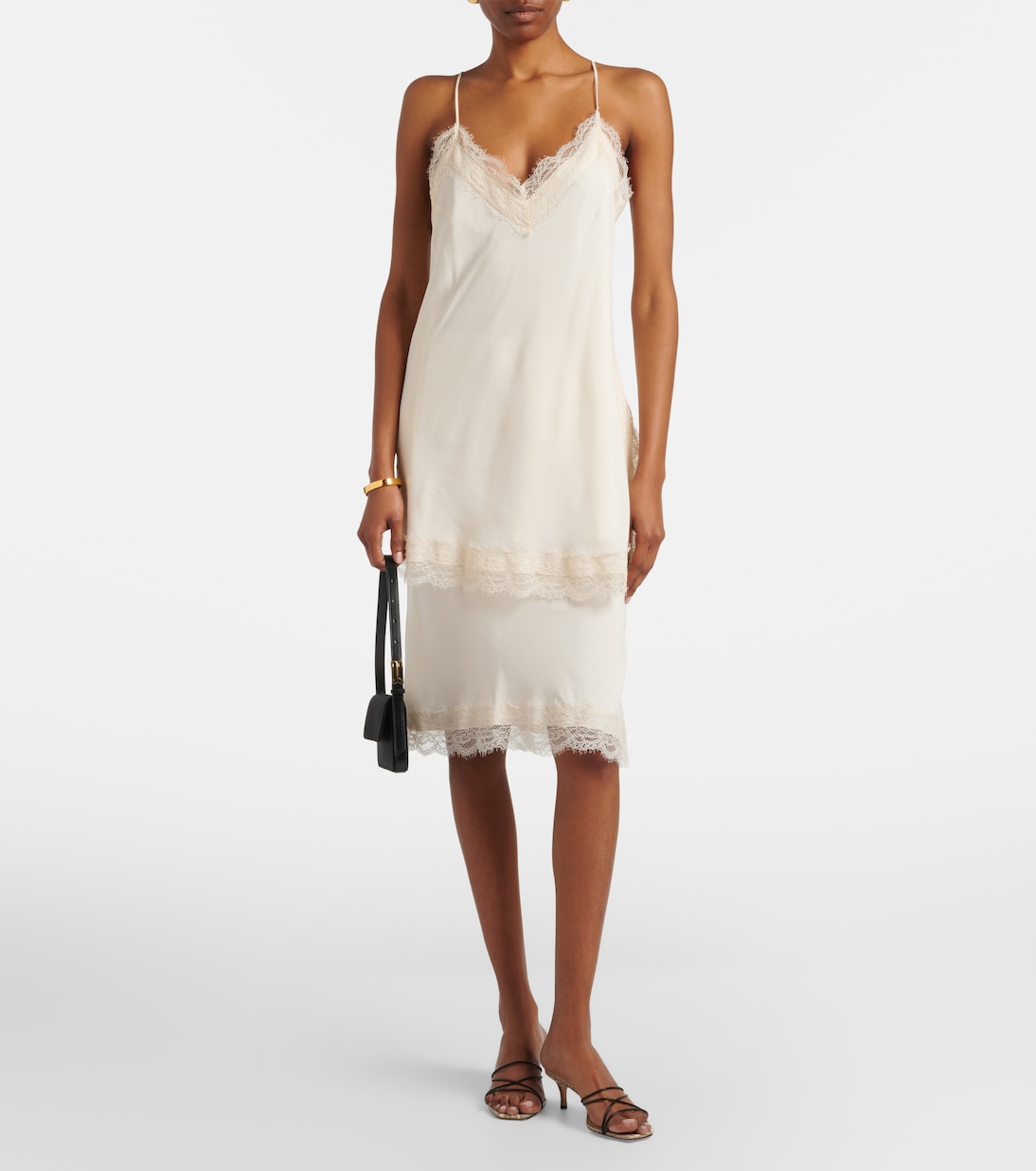 Jupe midi à dentelle | Róhe