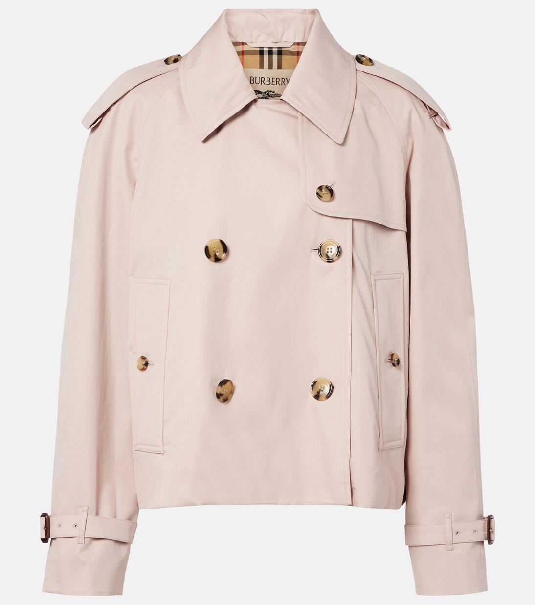 Cropped cotton gabardine trench coat | Burberry