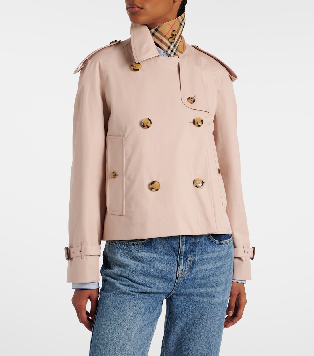 Cropped cotton gabardine trench coat | Burberry