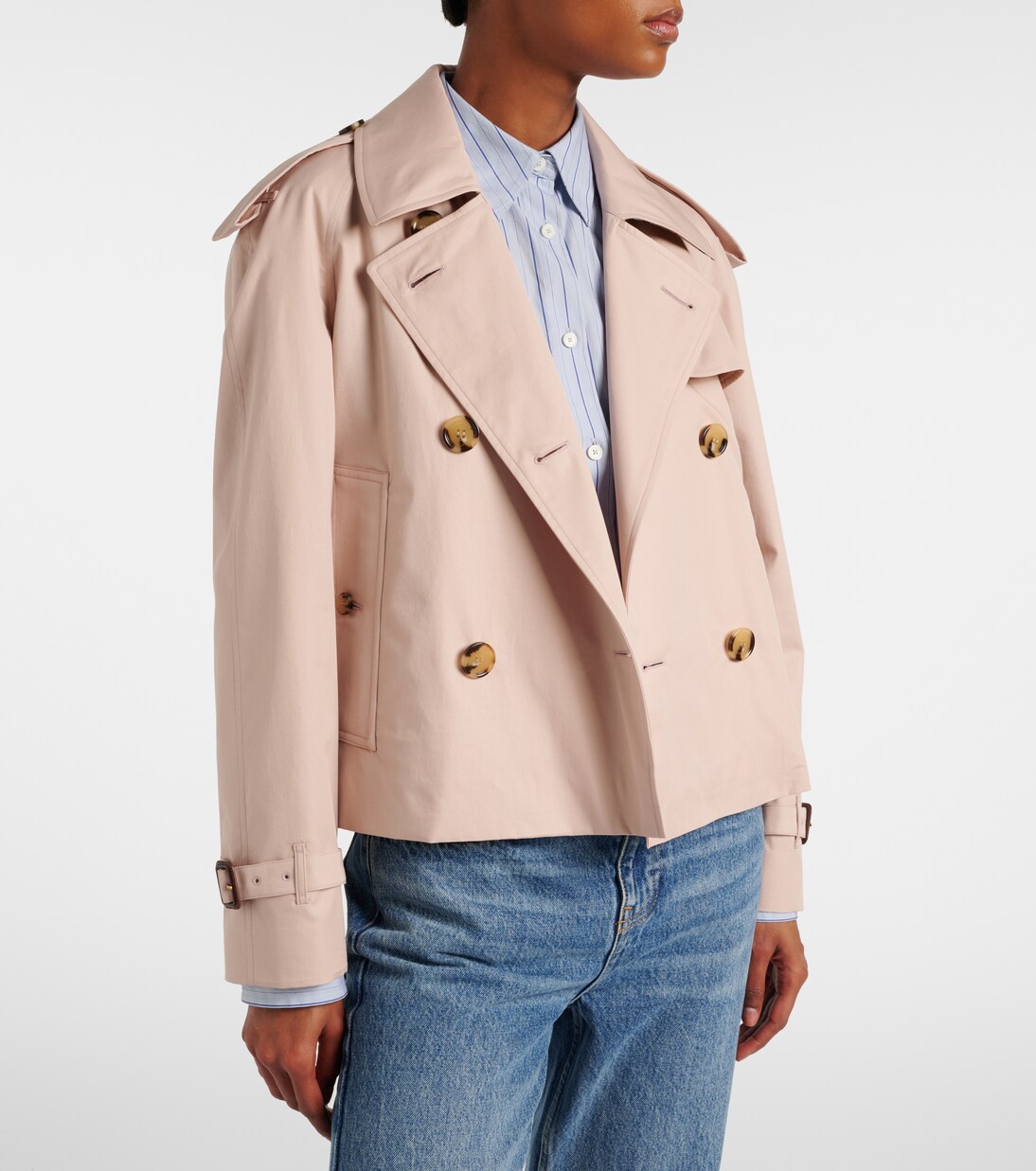 Cropped cotton gabardine trench coat | Burberry