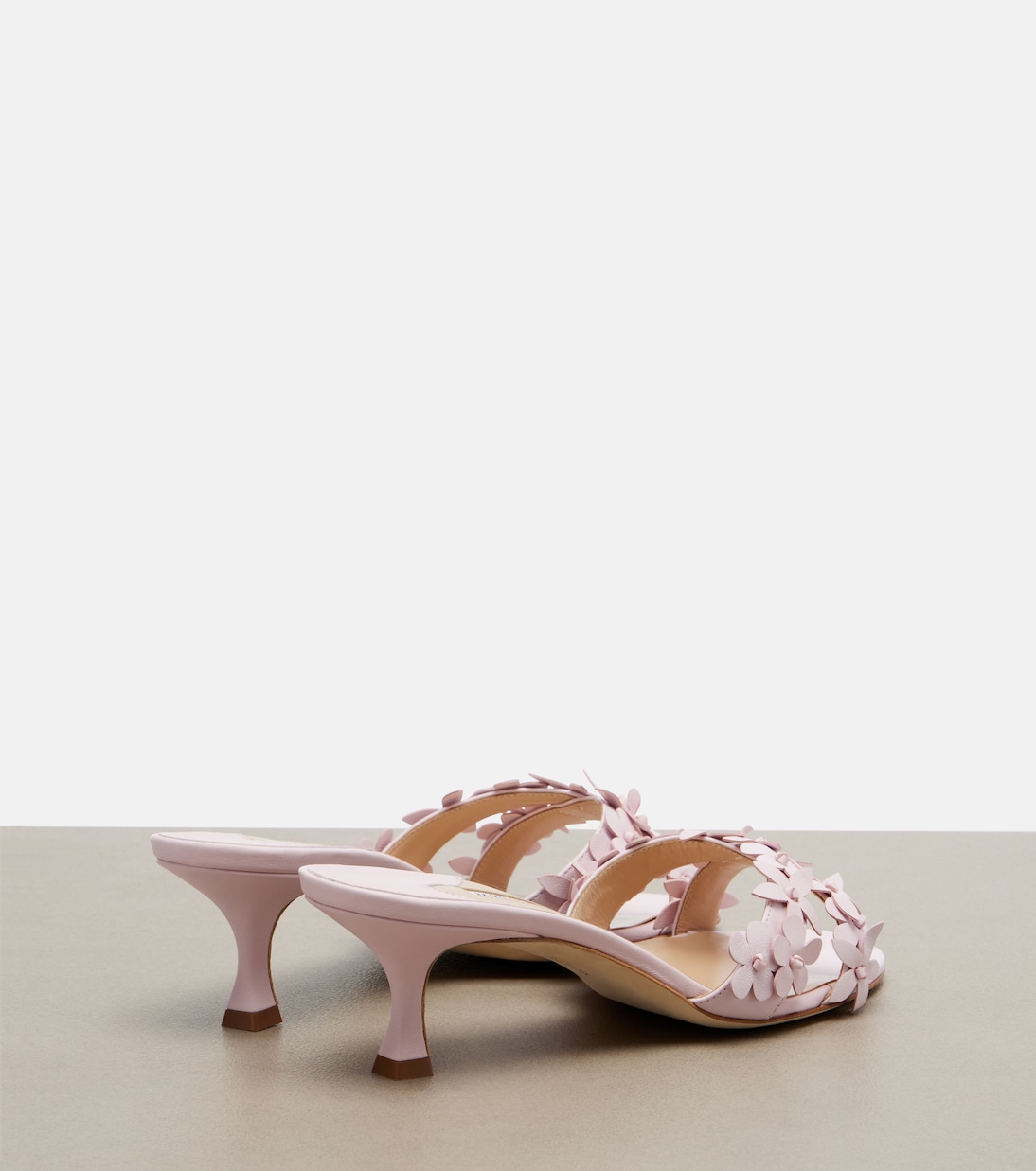 Anista floral-appliqué leather mules | Manolo Blahnik