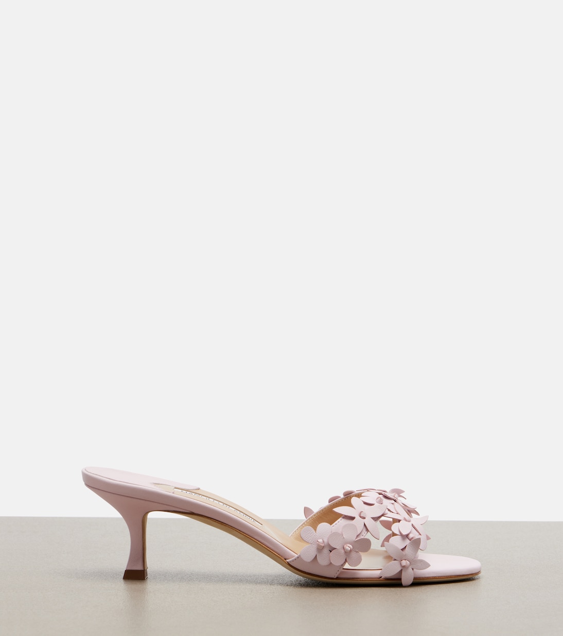 Anista floral-appliqué leather mules | Manolo Blahnik