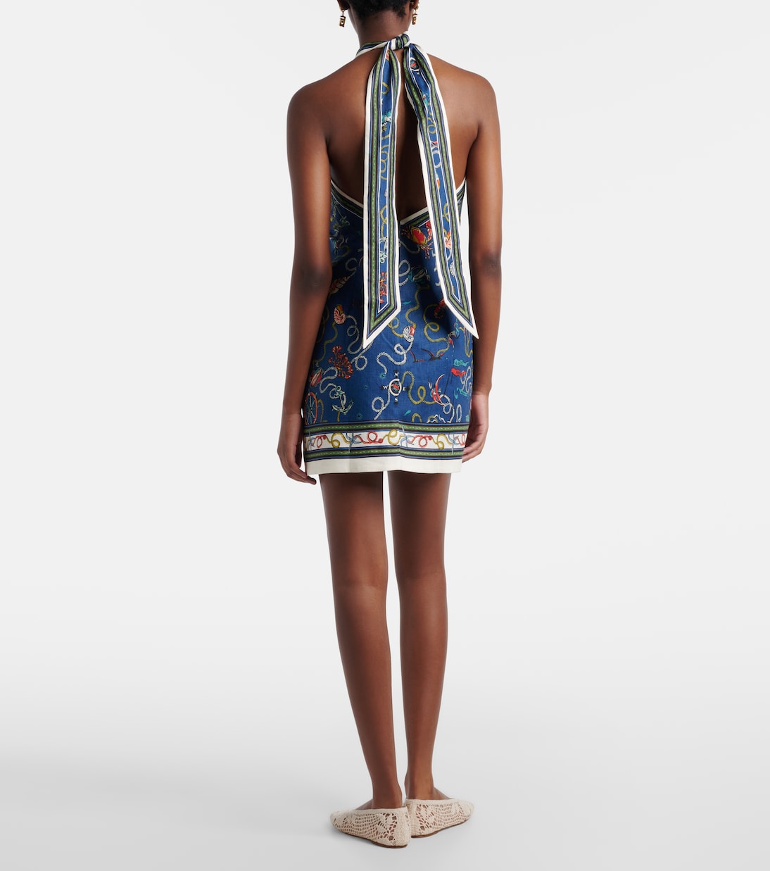 Bedrucktes Minikleid Cove aus Leinen | Alémais