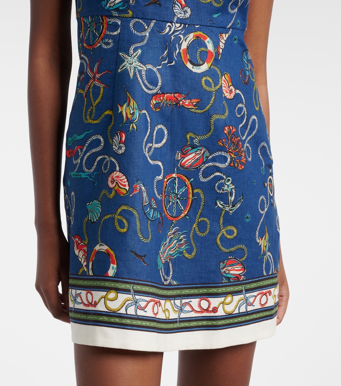 Bedrucktes Minikleid Cove aus Leinen | Alémais