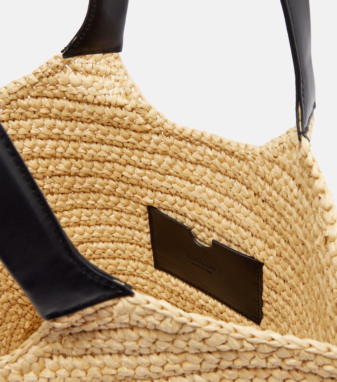Tasche mit Henkel in Raffiabast-Optik | Balmain
