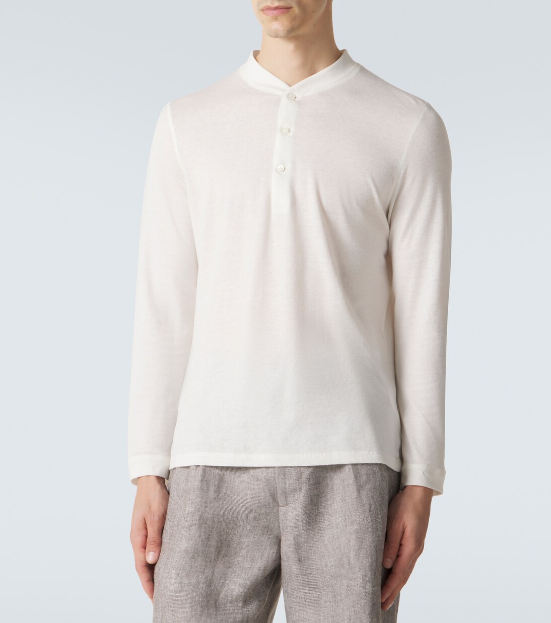 Top in lino e cotone con bottoni | Brunello Cucinelli