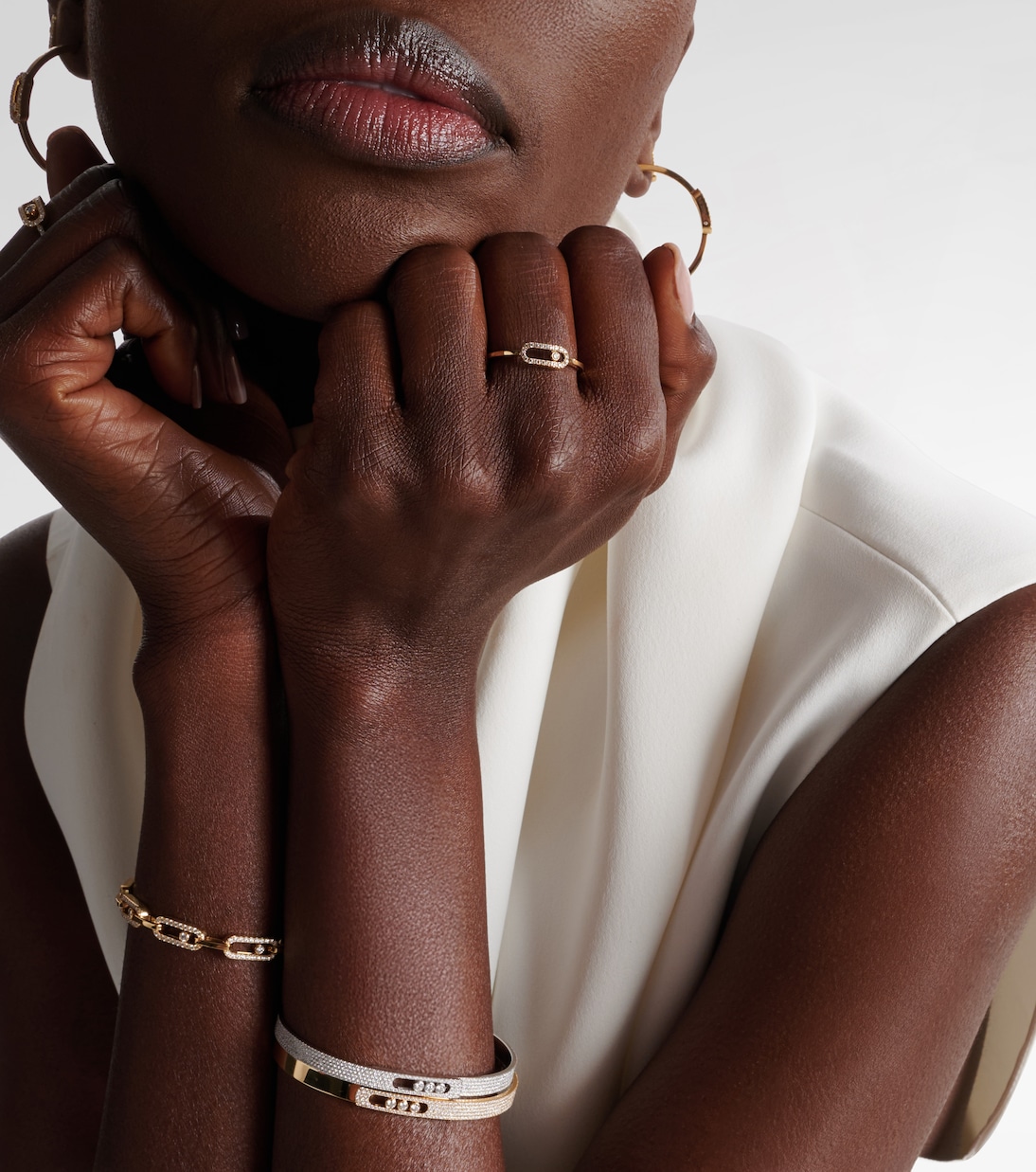 Anillo Move Uno de oro de 18 ct con diamantes | Messika