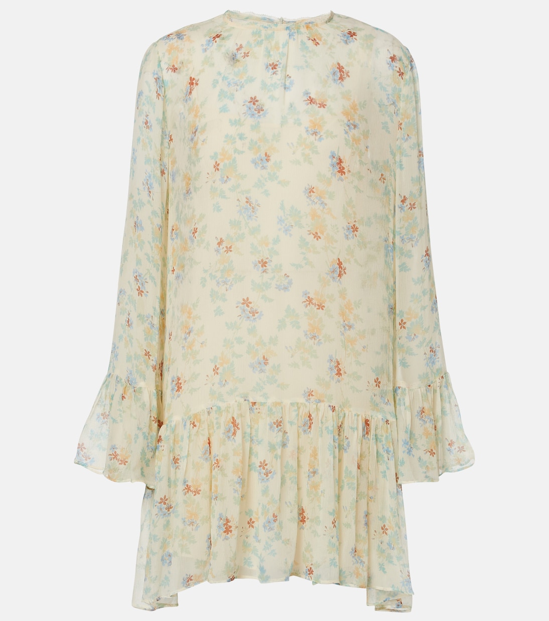 Emmeline floral ruffled silk minidress | Ulla Johnson