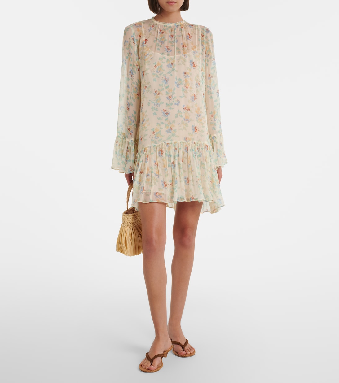 Emmeline floral ruffled silk minidress | Ulla Johnson