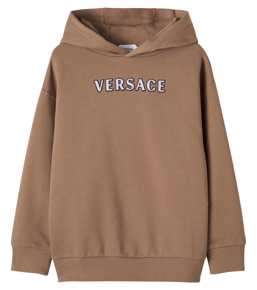 Logo cotton jersey hoodie | Versace Kids