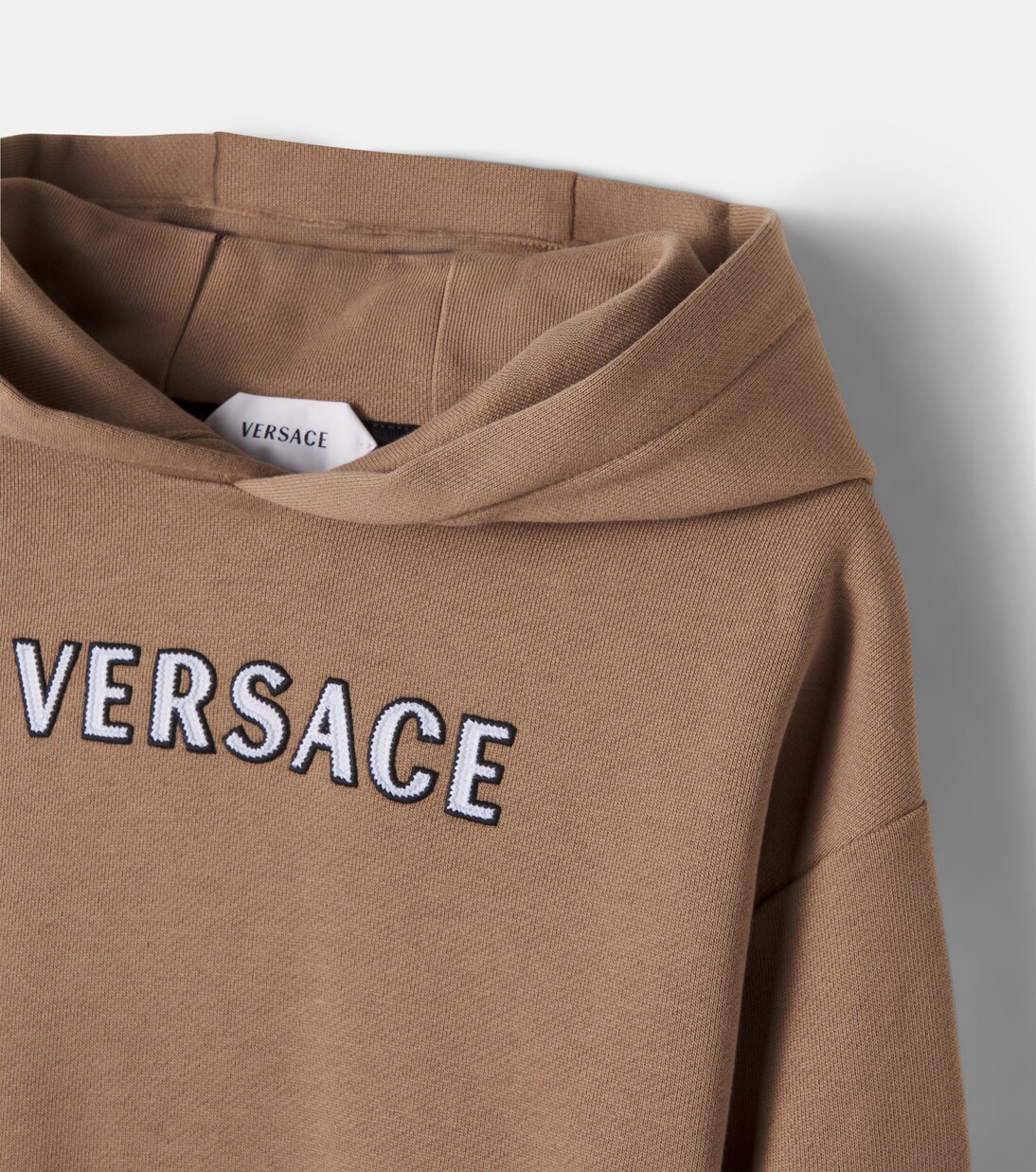 Logo cotton jersey hoodie | Versace Kids