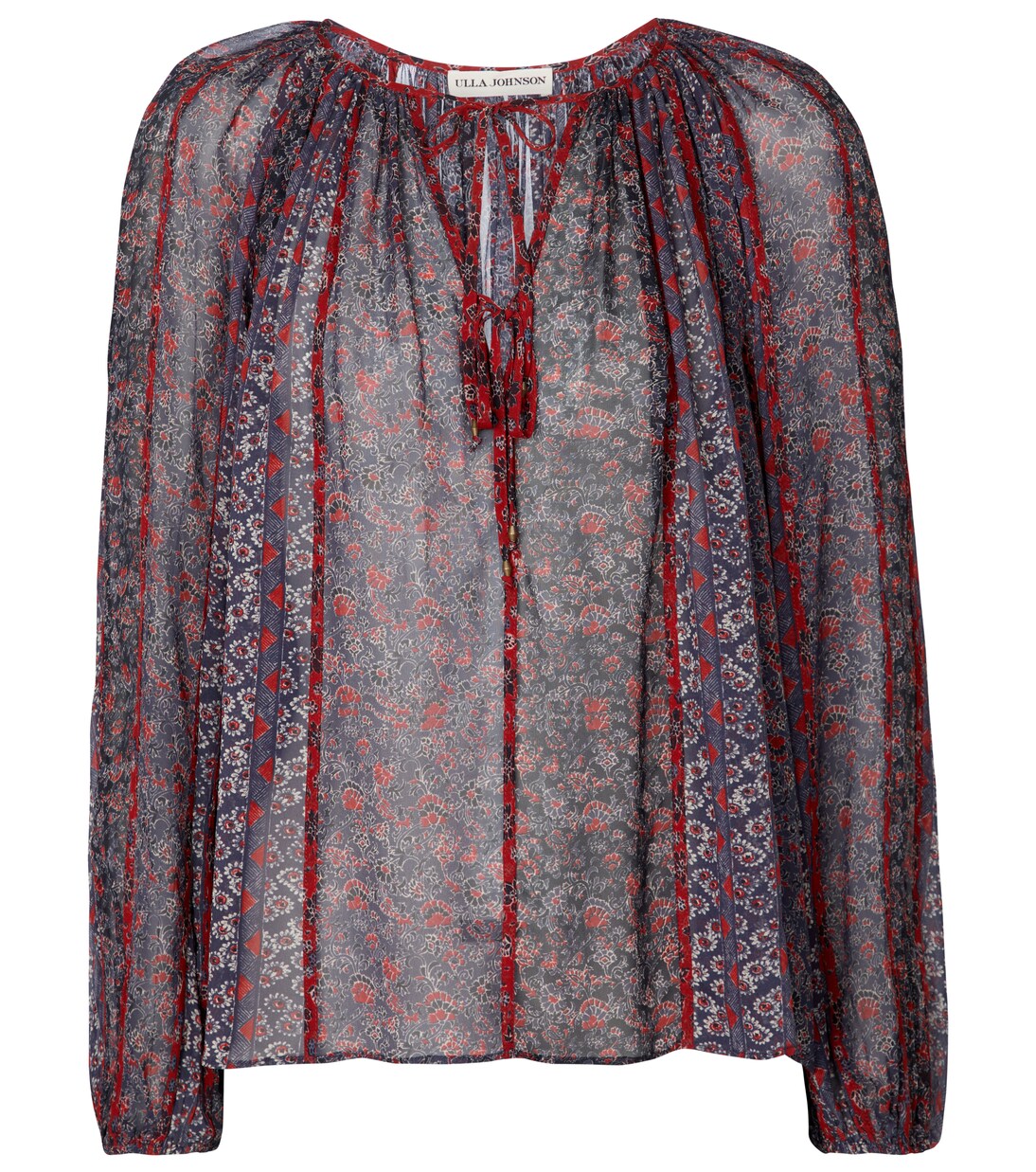 Blouse Deetra en soie et motif floral | Ulla Johnson