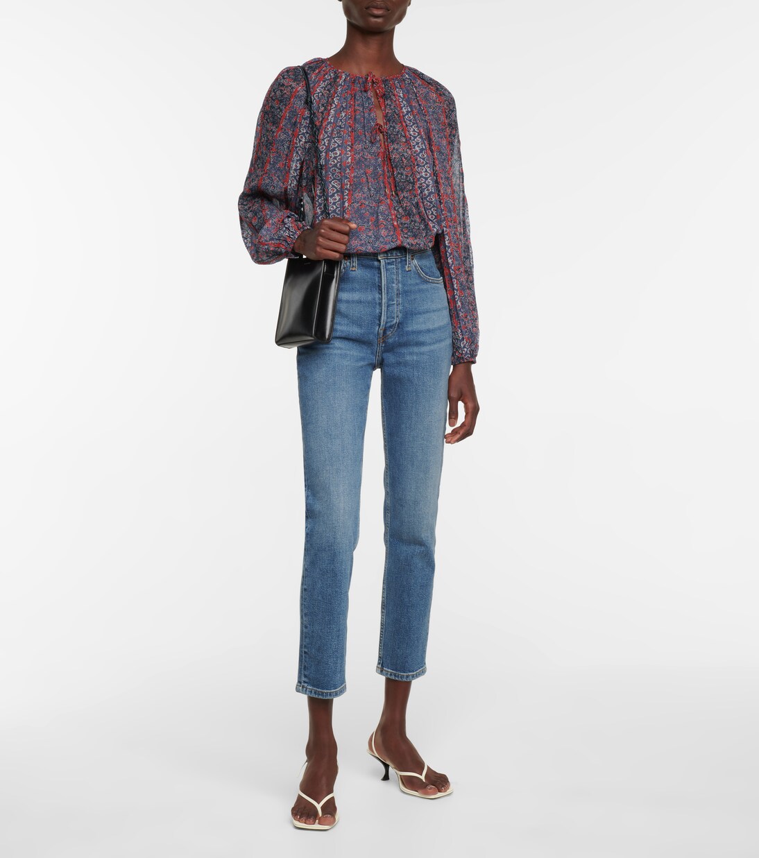 Blouse Deetra en soie et motif floral | Ulla Johnson