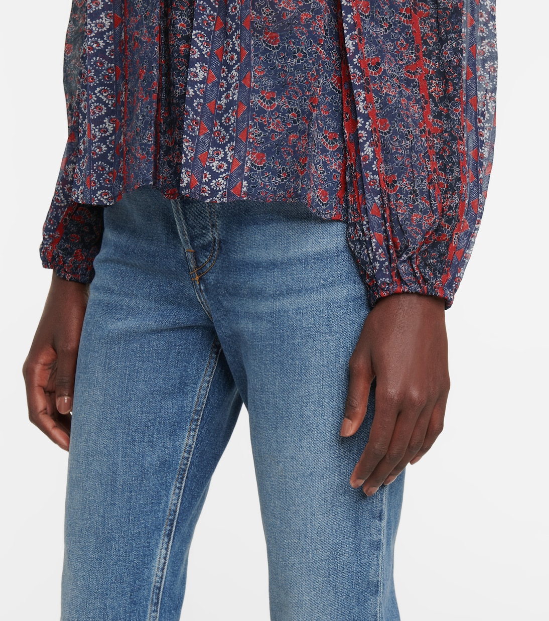 Blouse Deetra en soie et motif floral | Ulla Johnson