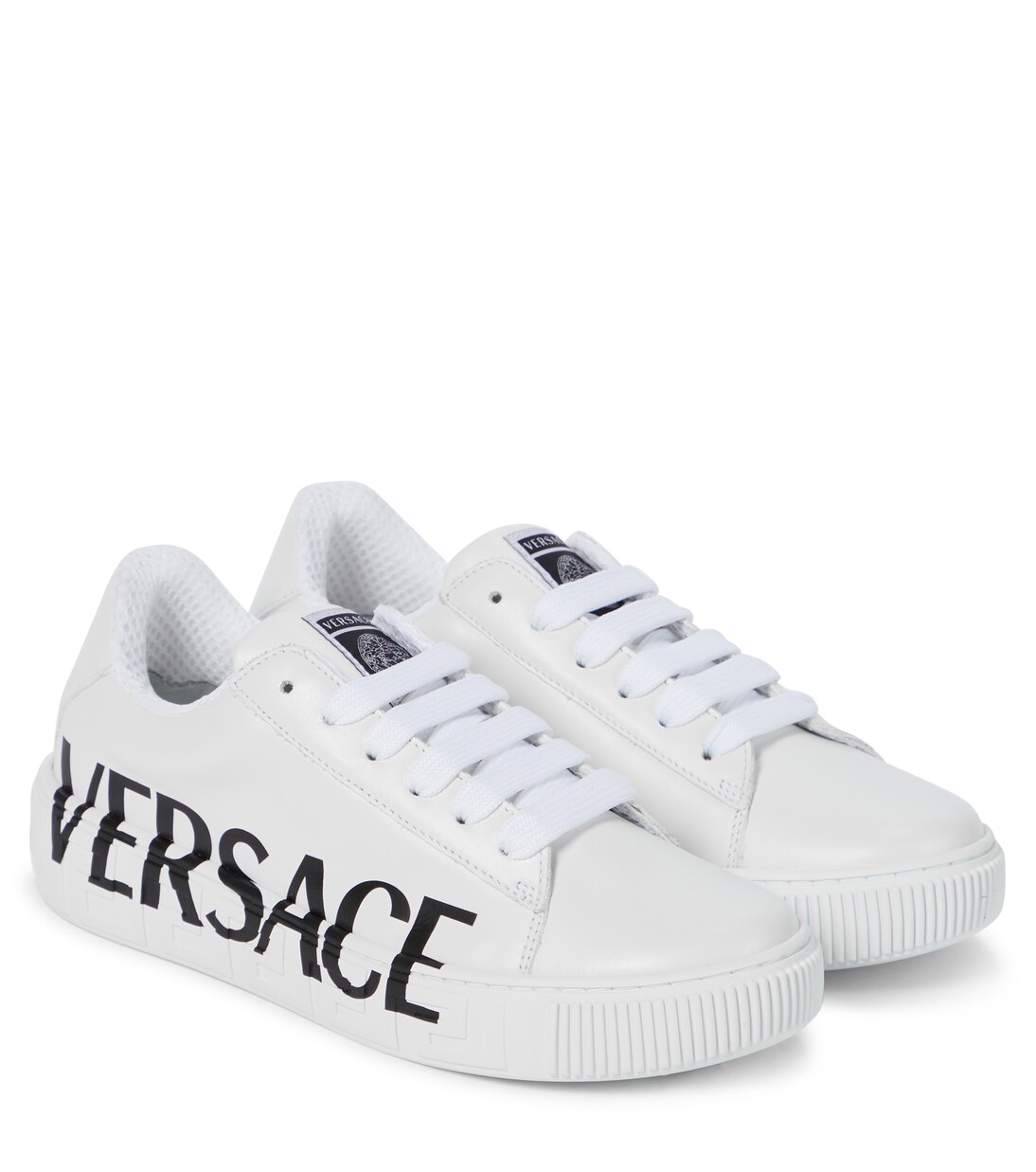 Logo leather sneakers | Versace Kids
