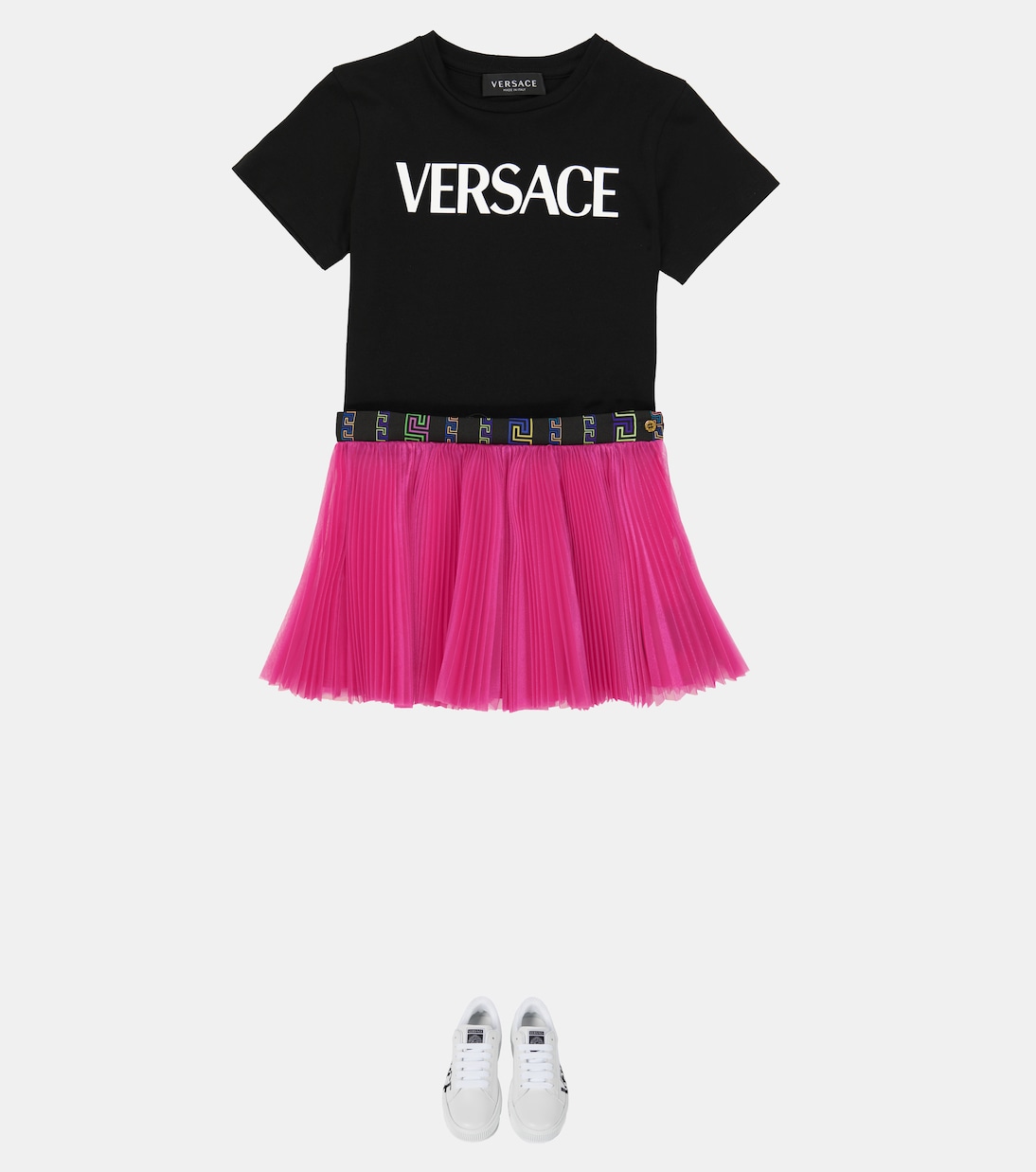 Logo leather sneakers | Versace Kids