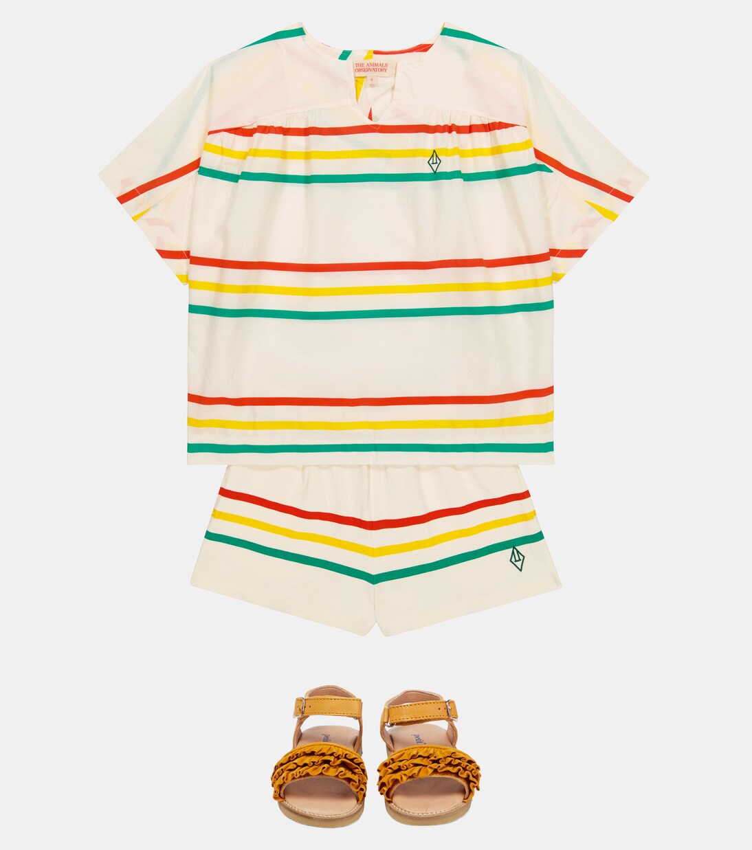 Poodle striped cotton shorts | The Animals Observatory