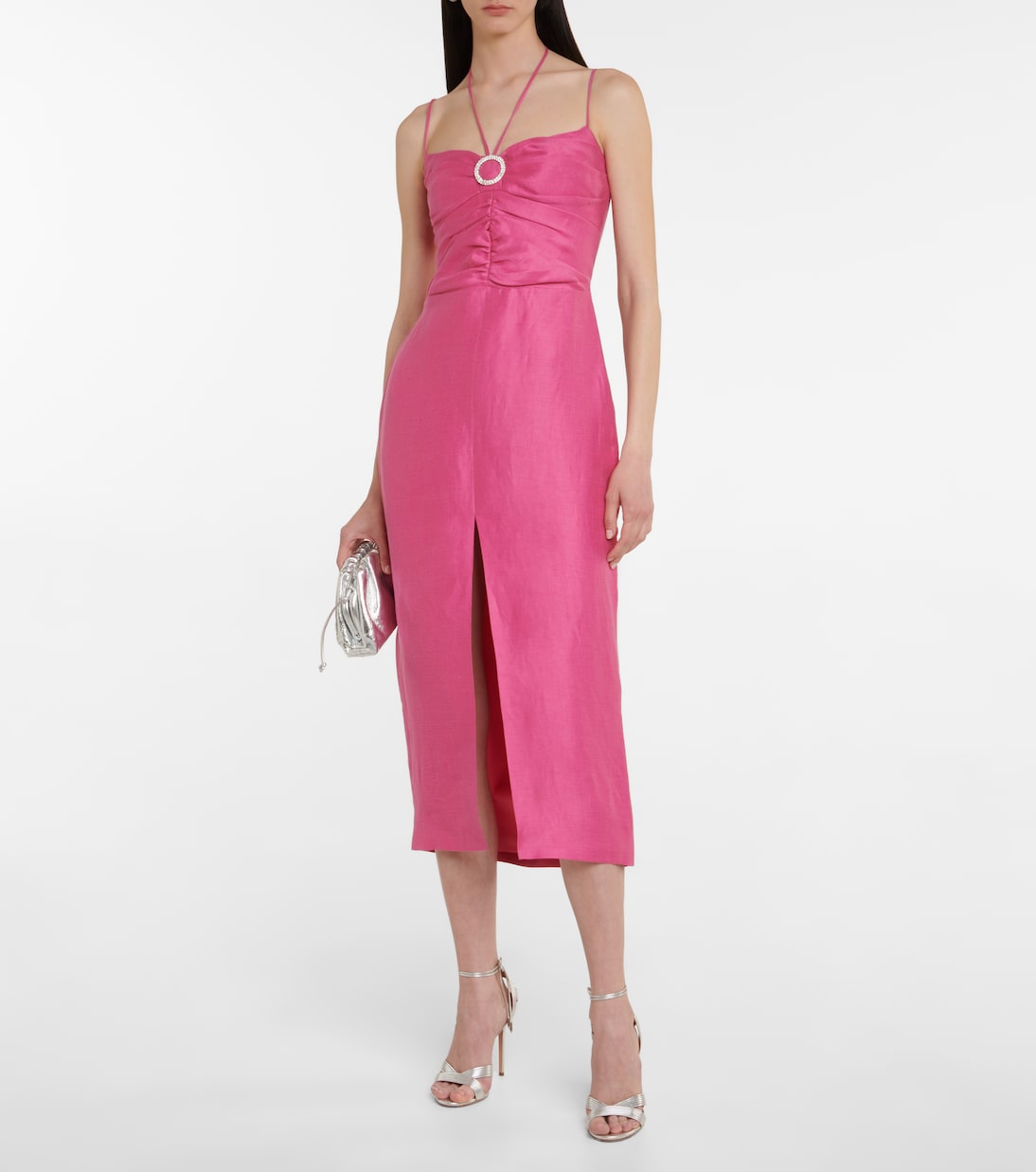 Robe midi en lin mélangé | Rasario