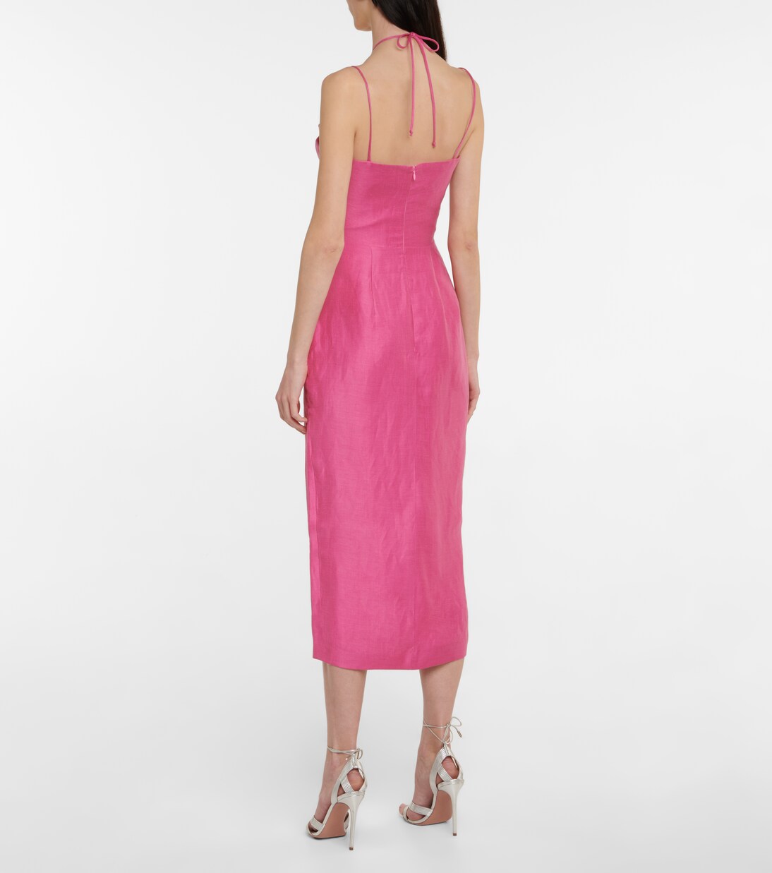 Robe midi en lin mélangé | Rasario