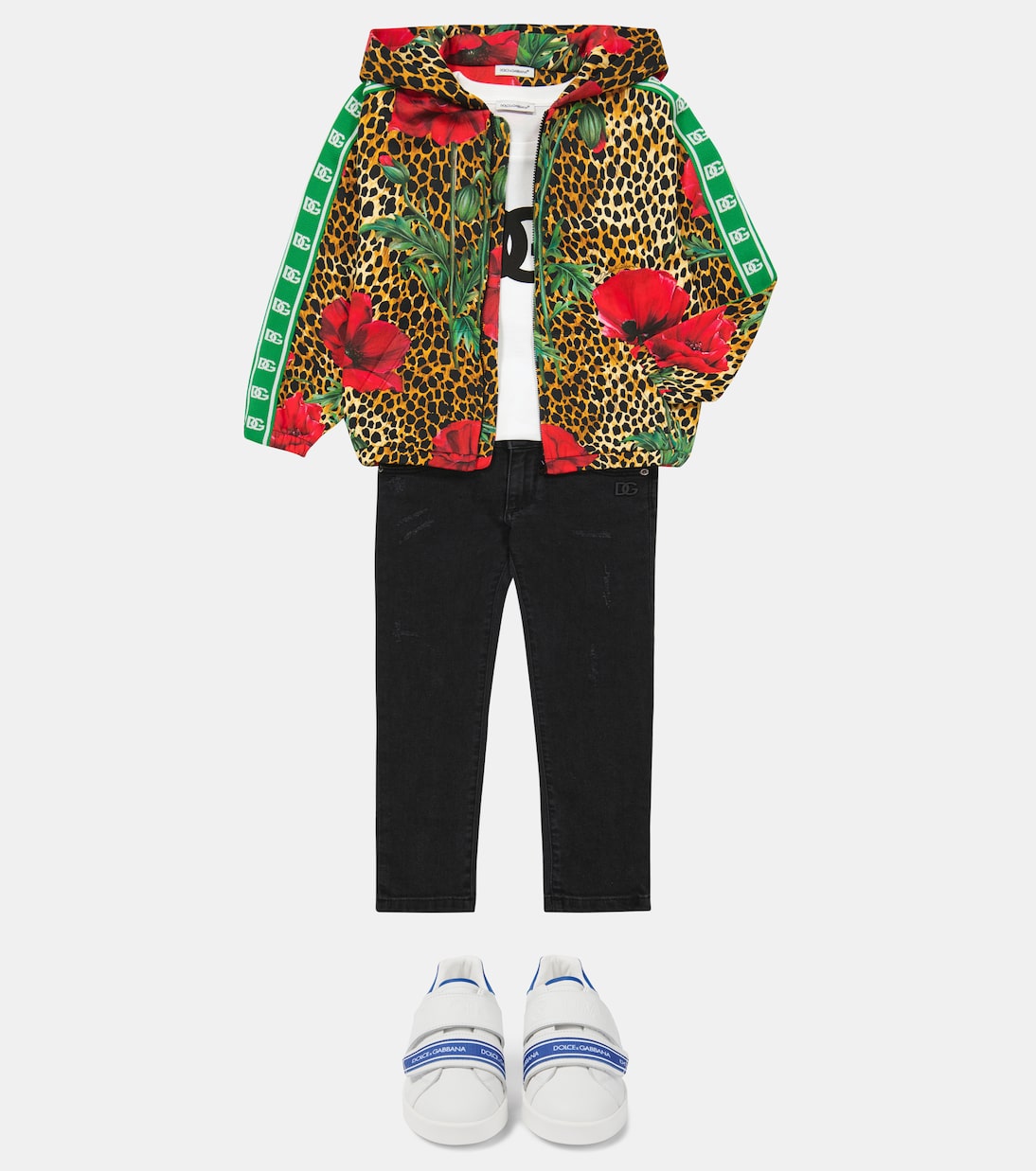 Sweat-shirt à capuche imprimé en coton | Dolce&Gabbana Kids